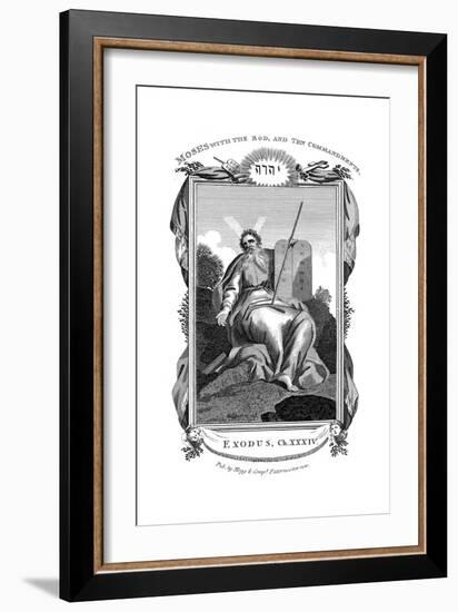 Moses with the Rod, and Ten Commandments, C1808-null-Framed Giclee Print