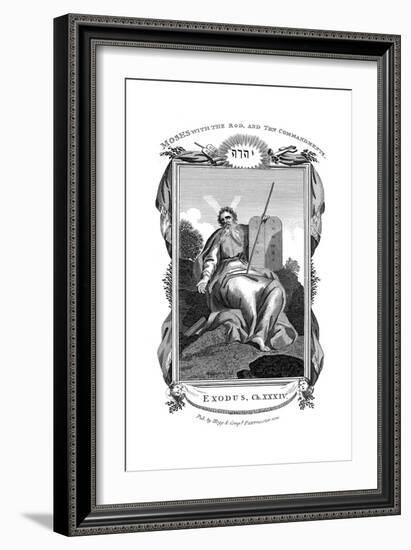 Moses with the Rod, and Ten Commandments, C1808-null-Framed Giclee Print