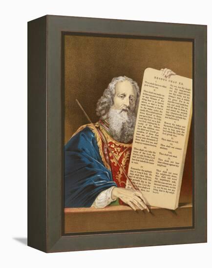 Moses with the Tables of the Law-English-Framed Premier Image Canvas