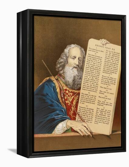 Moses with the Tables of the Law-English-Framed Premier Image Canvas