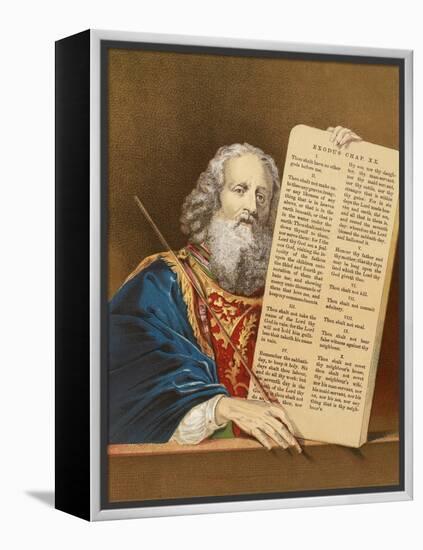 Moses with the Tables of the Law-English-Framed Premier Image Canvas