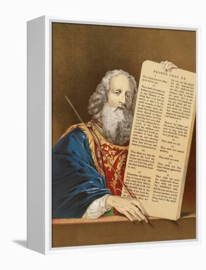 Moses with the Tables of the Law-English-Framed Premier Image Canvas