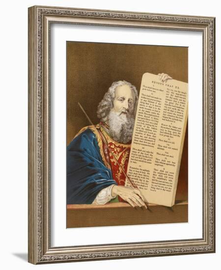 Moses with the Tables of the Law-English-Framed Giclee Print