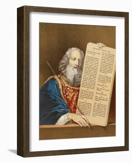 Moses with the Tables of the Law-English-Framed Giclee Print