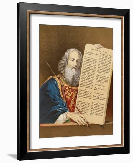 Moses with the Tables of the Law-English-Framed Giclee Print