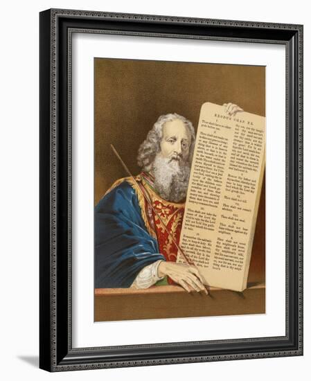 Moses with the Tables of the Law-English-Framed Giclee Print