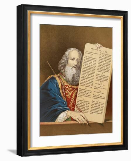 Moses with the Tables of the Law-English-Framed Giclee Print