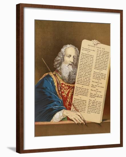 Moses with the Tables of the Law-English-Framed Giclee Print