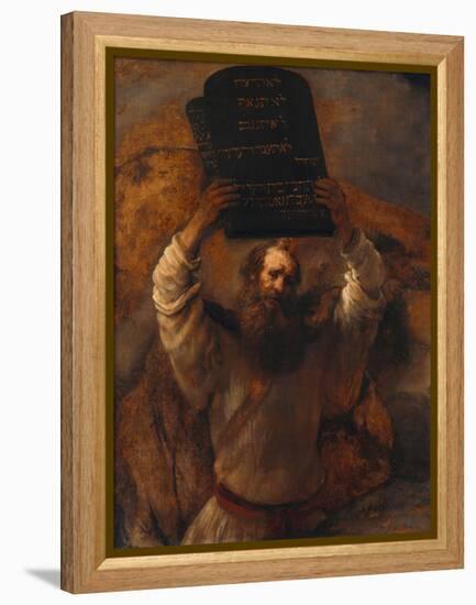 Moses with the Ten Commandments, 1659-Rembrandt van Rijn-Framed Premier Image Canvas