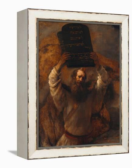 Moses with the Ten Commandments, 1659-Rembrandt van Rijn-Framed Premier Image Canvas