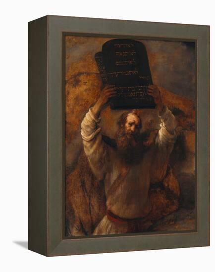 Moses with the Ten Commandments, 1659-Rembrandt van Rijn-Framed Premier Image Canvas