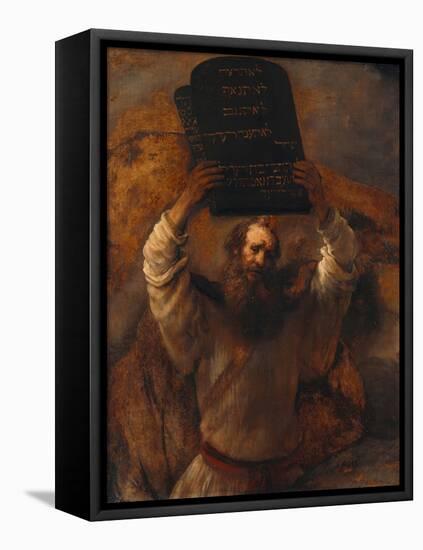 Moses with the Ten Commandments, 1659-Rembrandt van Rijn-Framed Premier Image Canvas