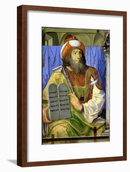 Moses with the Ten Commandments, from a Series of Portraits of Illustrious Men (Detail)-Joos van Gent-Framed Giclee Print