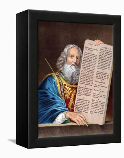 Moses with the Ten Commandments, Mid 19th Century-null-Framed Premier Image Canvas