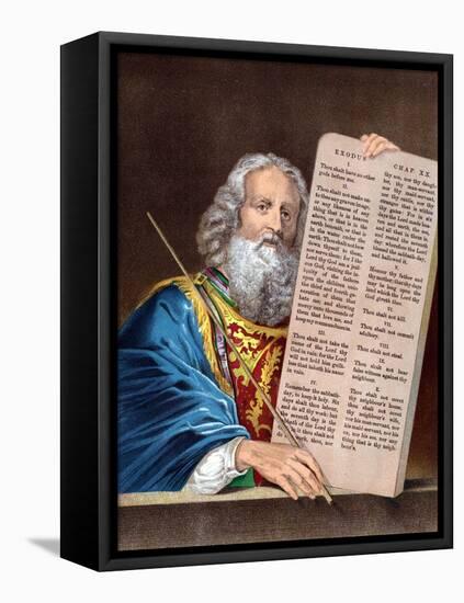 Moses with the Ten Commandments, Mid 19th Century-null-Framed Premier Image Canvas