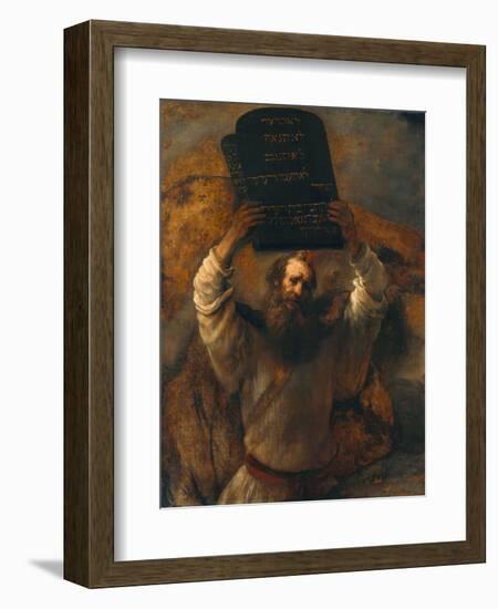 Moses with the Ten Commandments-Rembrandt van Rijn-Framed Giclee Print