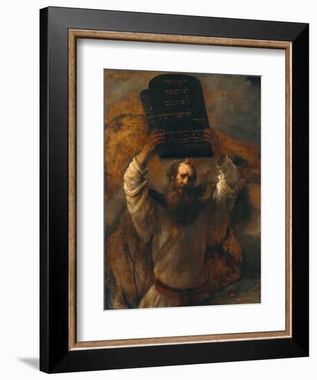 Moses with the Ten Commandments-Rembrandt van Rijn-Framed Giclee Print