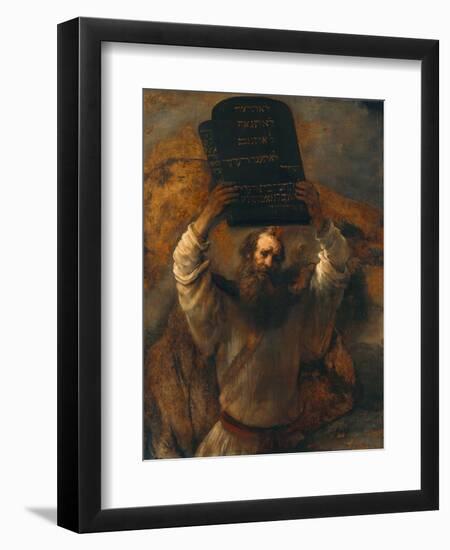 Moses with the Ten Commandments-Rembrandt van Rijn-Framed Giclee Print