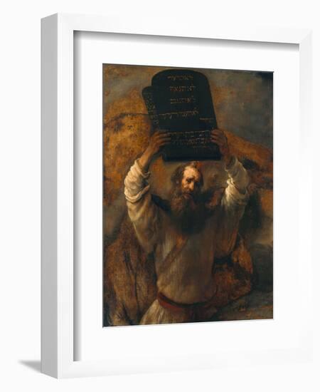 Moses with the Ten Commandments-Rembrandt van Rijn-Framed Giclee Print