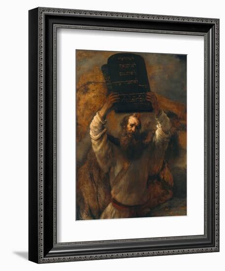 Moses with the Ten Commandments-Rembrandt van Rijn-Framed Giclee Print