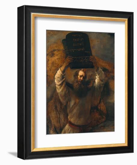 Moses with the Ten Commandments-Rembrandt van Rijn-Framed Giclee Print