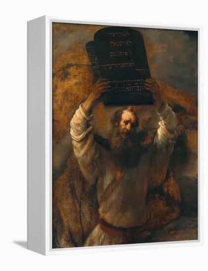 Moses with the Ten Commandments-Rembrandt van Rijn-Framed Premier Image Canvas