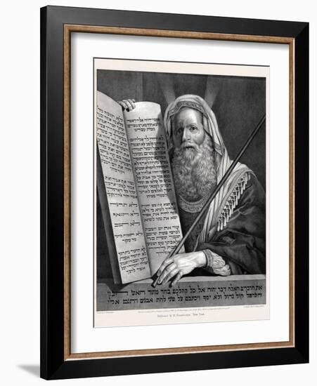 Moses with the Ten Commandments.-Stocktrek Images-Framed Art Print