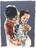 Two Boys and a Rabbi from People in Israel-Moshe Gat-Framed Limited Edition