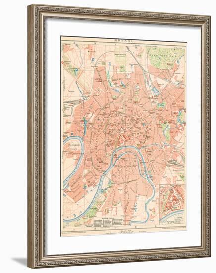 'Moskau' - A Map Of Moscow, 1892-Friedrich Arnold Brockhaus-Framed Giclee Print