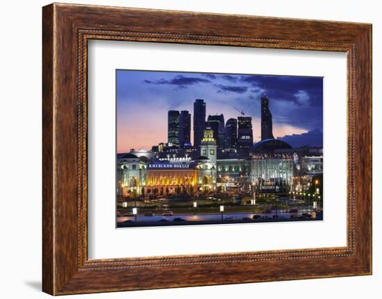 Moskva-City Skyline at Dusk-Jon Hicks-Framed Photographic Print