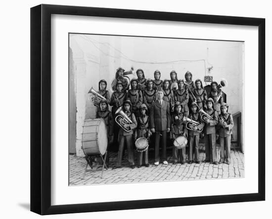 Moslem orphanage band in Old City, 1940-46-null-Framed Photographic Print