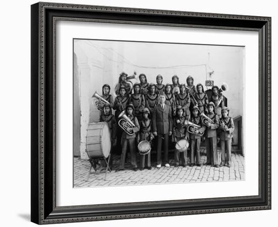 Moslem orphanage band in Old City, 1940-46-null-Framed Photographic Print