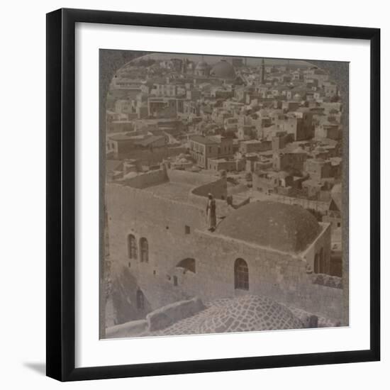 'Moslem quarter of Jerusalem, from the English School', c1900-Unknown-Framed Photographic Print