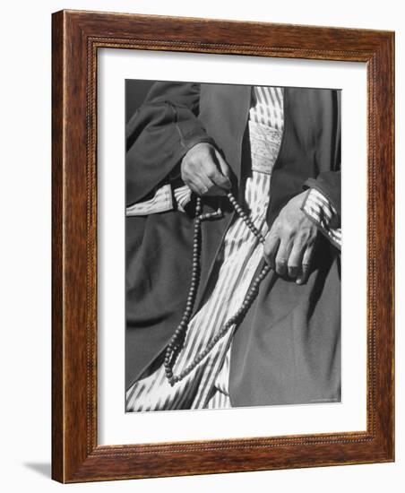 Moslem Sheikh Holding Amber Beads-John Phillips-Framed Photographic Print