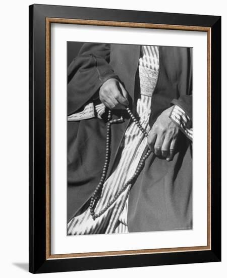 Moslem Sheikh Holding Amber Beads-John Phillips-Framed Photographic Print