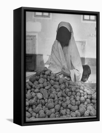 Moslem Woman Shopping for Potatoes-John Phillips-Framed Premier Image Canvas