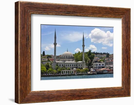 Mosque and buildings on the waterfront on the Asia side. Golden Horn, Istanbul, Turkey.-Keren Su-Framed Photographic Print