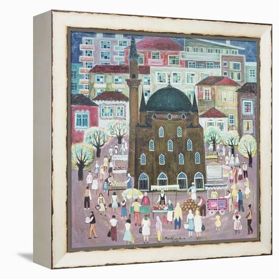 Mosque in Razgrad, 1972-Radi Nedelchev-Framed Premier Image Canvas