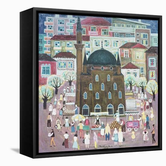 Mosque in Razgrad, 1972-Radi Nedelchev-Framed Premier Image Canvas