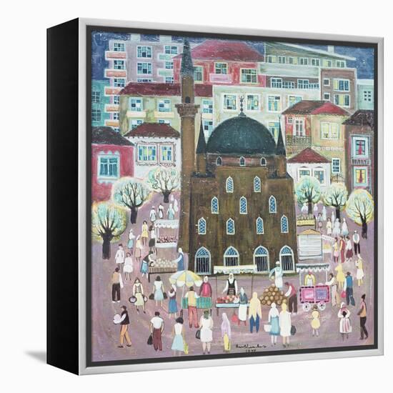 Mosque in Razgrad, 1972-Radi Nedelchev-Framed Premier Image Canvas