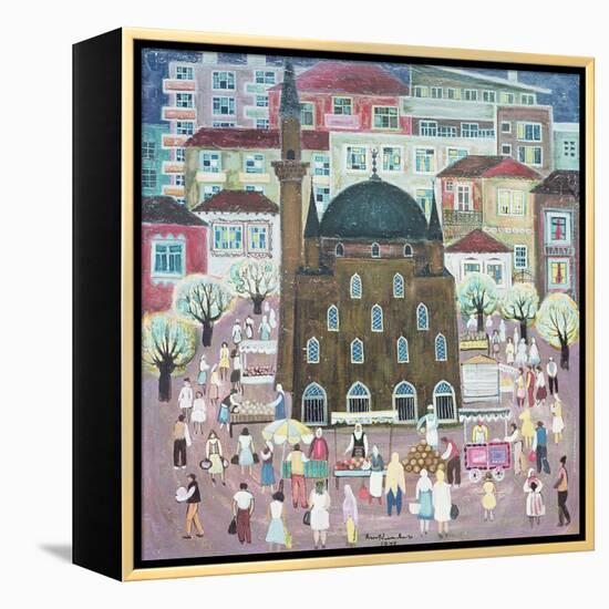 Mosque in Razgrad, 1972-Radi Nedelchev-Framed Premier Image Canvas