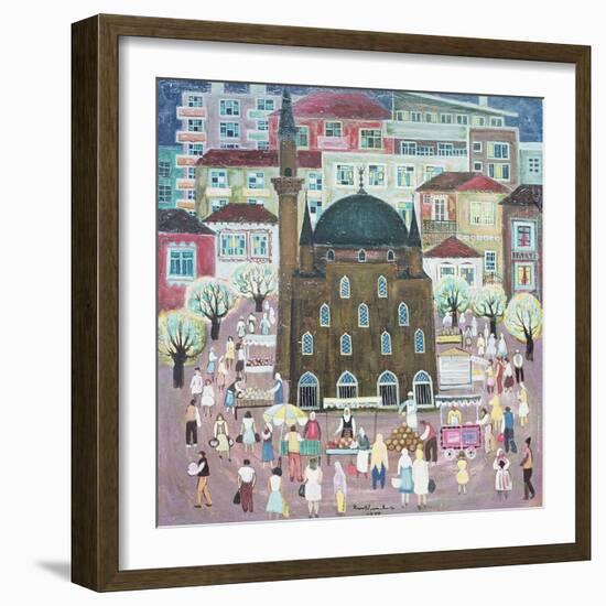 Mosque in Razgrad, 1972-Radi Nedelchev-Framed Premium Giclee Print