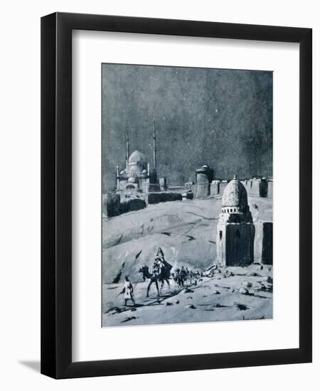 Mosque of Muhammad Ali under Moonlight, Cairo, Egypt, 1928-Louis Cabanes-Framed Giclee Print