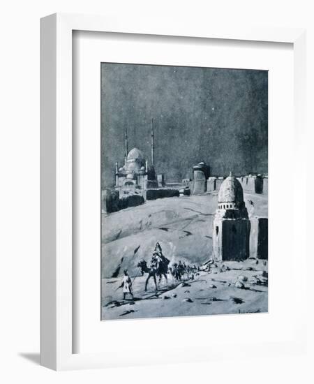 Mosque of Muhammad Ali under Moonlight, Cairo, Egypt, 1928-Louis Cabanes-Framed Giclee Print