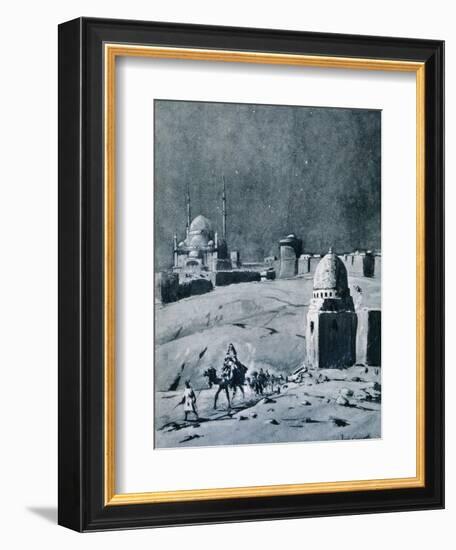 Mosque of Muhammad Ali under Moonlight, Cairo, Egypt, 1928-Louis Cabanes-Framed Giclee Print