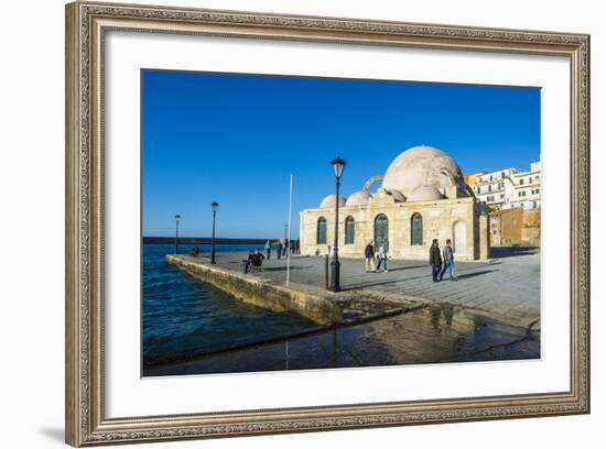 Mosque of the Janissaries, in the Venetian Port of Chania, Crete, Greek Islands, Greece, Europe-Michael Runkel-Framed Photographic Print