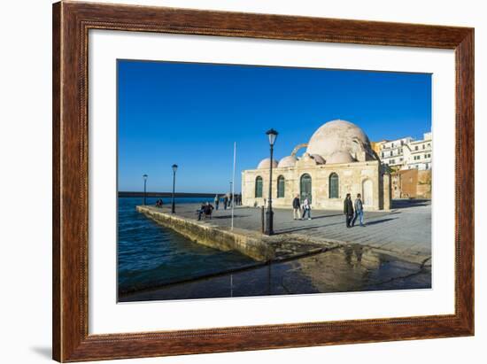 Mosque of the Janissaries, in the Venetian Port of Chania, Crete, Greek Islands, Greece, Europe-Michael Runkel-Framed Photographic Print