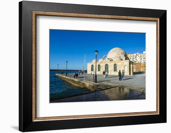 Mosque of the Janissaries, in the Venetian Port of Chania, Crete, Greek Islands, Greece, Europe-Michael Runkel-Framed Photographic Print