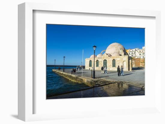 Mosque of the Janissaries, in the Venetian Port of Chania, Crete, Greek Islands, Greece, Europe-Michael Runkel-Framed Photographic Print