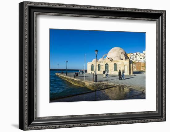 Mosque of the Janissaries, in the Venetian Port of Chania, Crete, Greek Islands, Greece, Europe-Michael Runkel-Framed Photographic Print